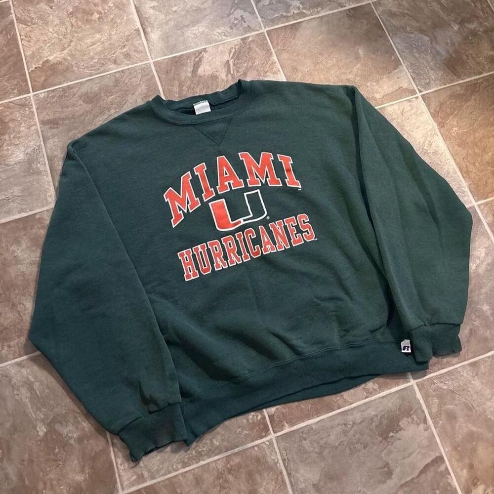 Vintage 1990s Russell Athletic Miami Hurricanes crewneck sweatshirt  Size L